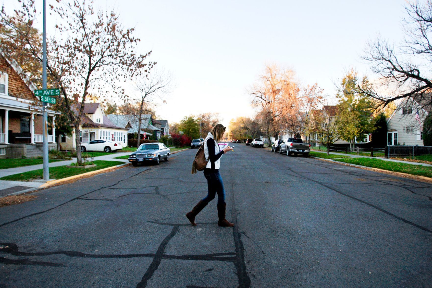 Democratic candidate Jen Gross walks door-to-door
